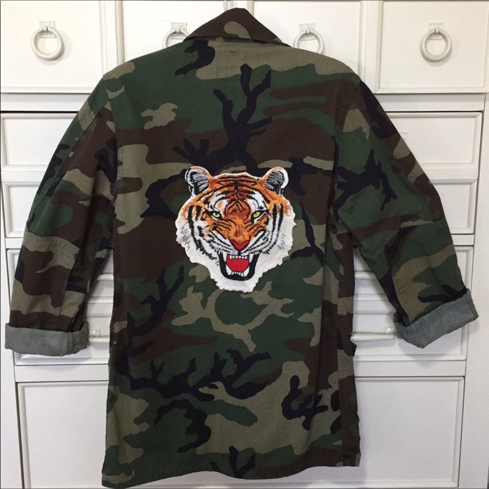 Vintage army jacket embellished size S